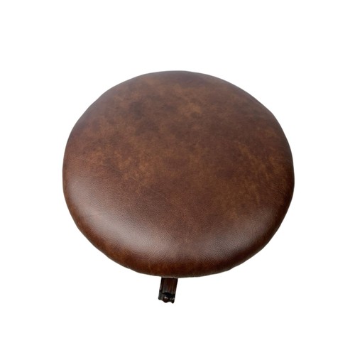 952a - Victorian mahogany leather top piano stool.