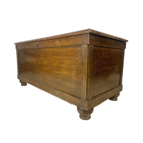 1123 - Early 20th century oak storage box,  105cm x 51cm x 50cm