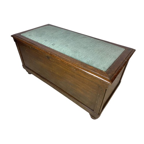 1123 - Early 20th century oak storage box,  105cm x 51cm x 50cm