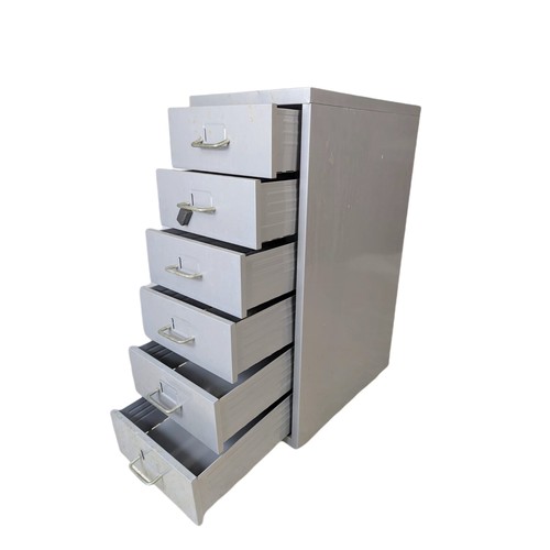 1124 - Metal 6 drawer filing cabinet, 28x43x69cm