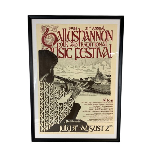 4 - 2 1990’s Ballyshannon Folk and Traditional Music Festival framed posters.  1996-1998. 52/73cm