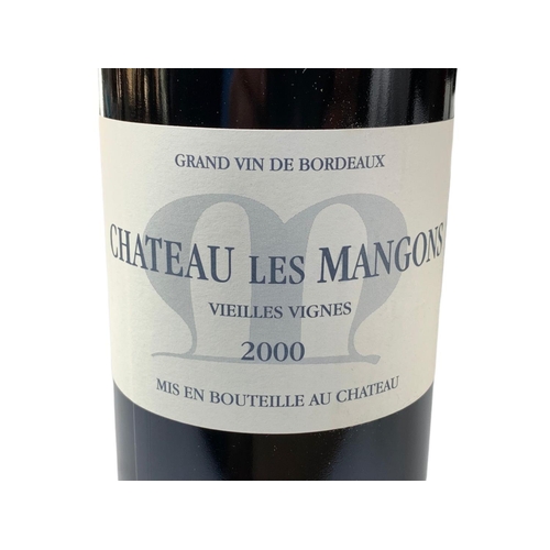 57d - 12 bottles of Chateau Les Mangons Vielles Vignes wine in box. Vintage 2000