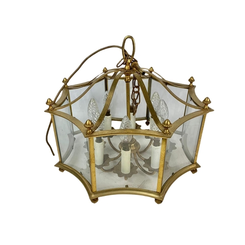 103 - Vintage brass light fitting. 47/42cm