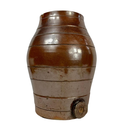 104 - Late 19th early 20th century stoneware barrel. 38.5cm