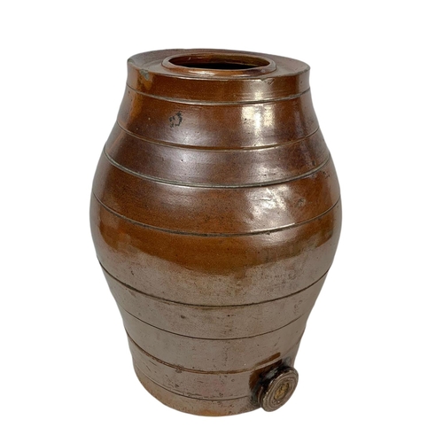 104 - Late 19th early 20th century stoneware barrel. 38.5cm