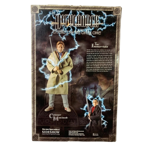 114 - Highlander 12 inch collectible figure “Conner Macleod. Sideshow Collectibles. Box measures 23x36cm