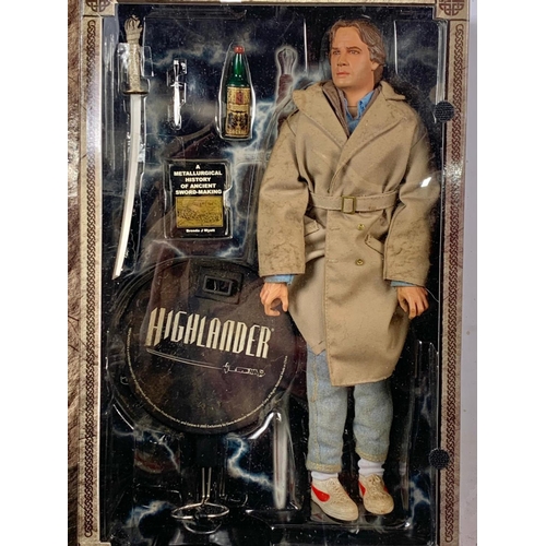 114 - Highlander 12 inch collectible figure “Conner Macleod. Sideshow Collectibles. Box measures 23x36cm