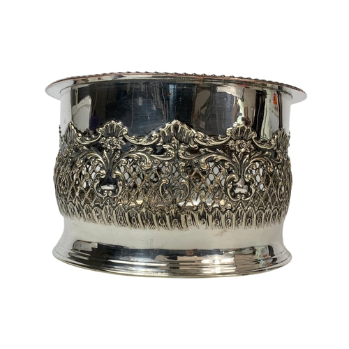 12 - Late 19th century ornate silver plated planter. 27/17cm.