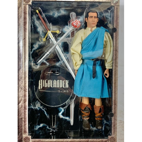 120 - Highlander 12 inch collectible figure “Duncan Macleod” Sideshow Collectibles. Box measures 23x36cm