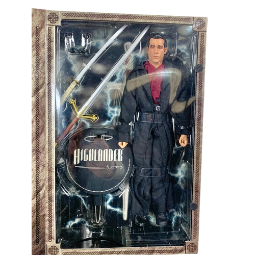 121 - Highlander 12 inch collectible figure “Duncan Macleod” Sideshow Collectibles. Box measures 23x36cm