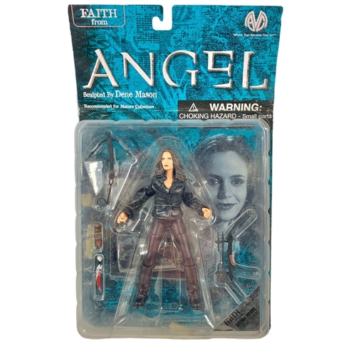 146 - Angel action figures in boxes. “Faith In Leather Jacket From Angel” Action Figure Xpress. Boxes meas... 