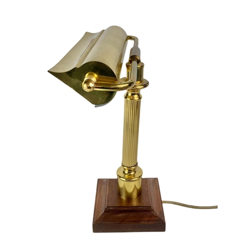 15 - Vintage brass desk lamp. 37cm