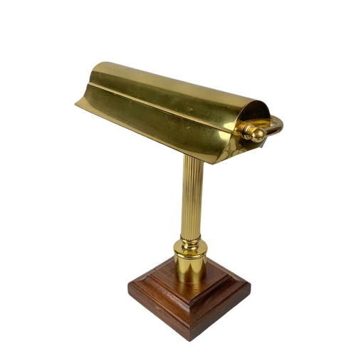 15 - Vintage brass desk lamp. 37cm