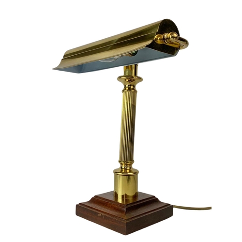 15 - Vintage brass desk lamp. 37cm