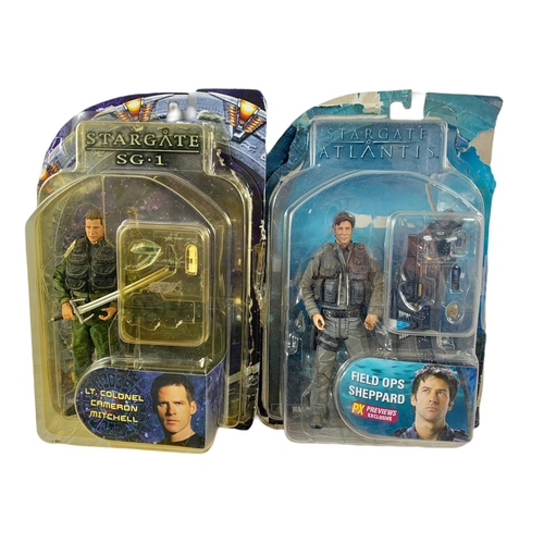 150 - Stargate action figures in boxes. “DR Daniel Jackson, LT. Colonel Sheppard, Black Ops Daniel Jackson... 