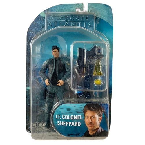 150 - Stargate action figures in boxes. “DR Daniel Jackson, LT. Colonel Sheppard, Black Ops Daniel Jackson... 