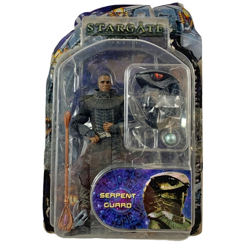 151 - Stargate SG.1 and Stargate Atlantis action figures in boxes. “Serpent Guard, Jonas Quinn x2, Field O... 