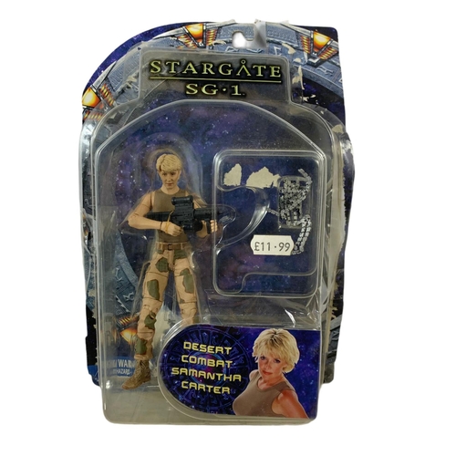 153 - Stargate SG.1 action figures in boxes. “Desert Combat Samantha Carter, Vala Mal Doran, Avalon Vala, ... 