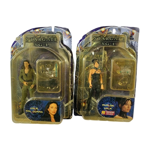 153 - Stargate SG.1 action figures in boxes. “Desert Combat Samantha Carter, Vala Mal Doran, Avalon Vala, ... 