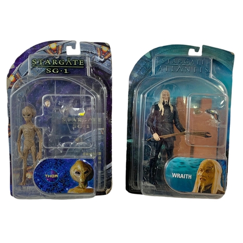 154 - Stargate SG.1 and Stargate Atlantis action figures in boxes. “Ascended Daniel Jackson & Anubis, Blac... 