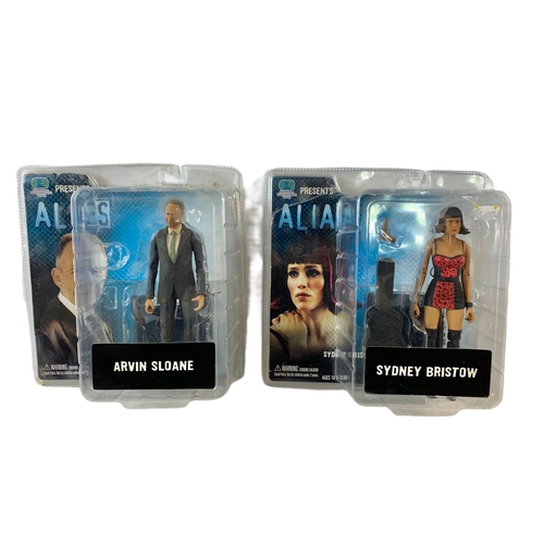 159 - Alias action figures in boxes. “Michael Vaughn and Sydney Bristow, Sydney Bristow, Michael Vaughn, A... 