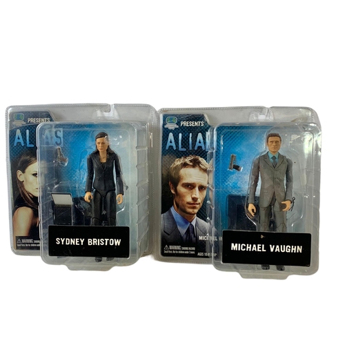 159 - Alias action figures in boxes. “Michael Vaughn and Sydney Bristow, Sydney Bristow, Michael Vaughn, A... 