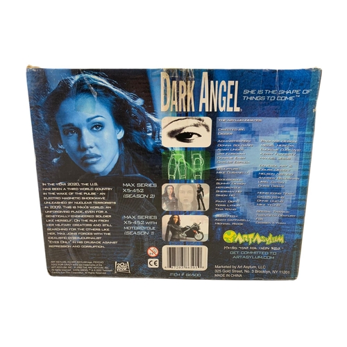 161 - 3 Dark Angel action figures in boxes. “Max series X5-452 with motorcycle, Max series X5-452 season 1... 