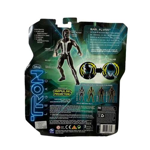 170 - 3 Disney Tron Legacy action figures in boxes. “Deluxe Light Cycle Sam Flynn, Deluxe Light Cycle Clu,... 