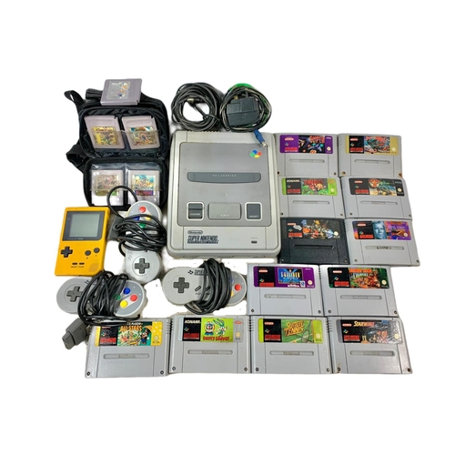 171 - Nintendo Super Nintendo entertainment system and 3 controllers, Nintendo games, Gameboy with games i... 