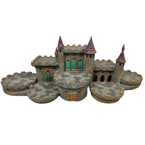 172 - Danbury Mint castle and Harry Potter Room of Requirement Playset Environment with 1 figure, wand etc... 