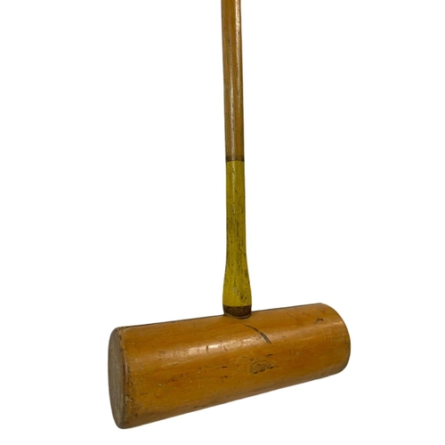 177 - 2 vintage croquet mallets. 96cm