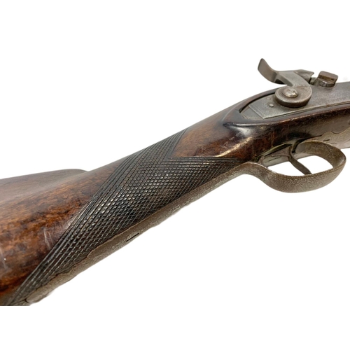 178 - English brass-barrelled blunderbuss by T. Bolton & Co London. 67cm.