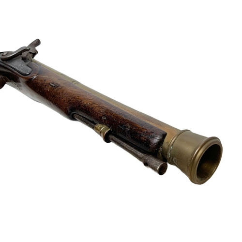 178 - English brass-barrelled blunderbuss by T. Bolton & Co London. 67cm.