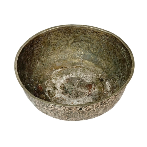 18 - Large 19th century Burmese copper bowl. 28x14cm