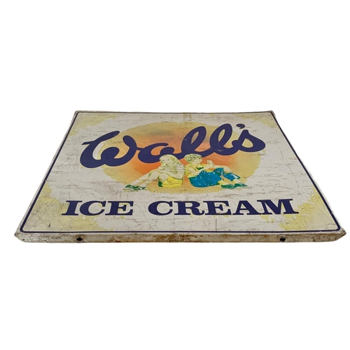 201 - Vintage Wall’s Ice Cream enamel sign. 53x53cm