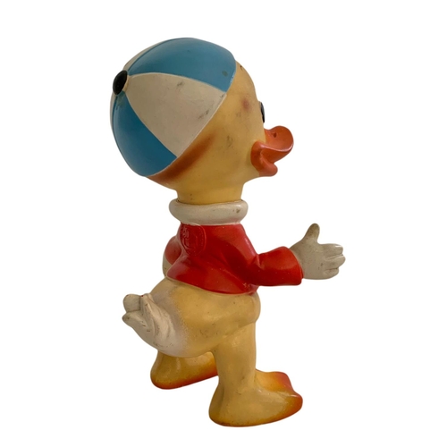 203 - 1962 vintage “Huey” Donald Duck rubber squeezing toy. Walt Disney. 24.5cm