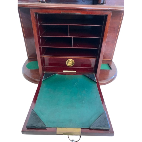 206 - Edwardian inlaid cabinet by Asprey & Houghton & Gunn. 44.5/18/47cm