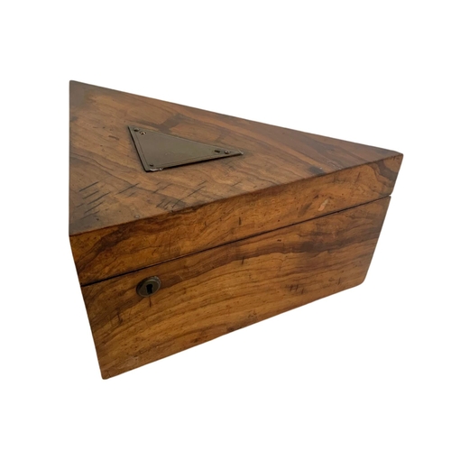 211 - Victorian walnut jewellery storage box. 34x21x16cm