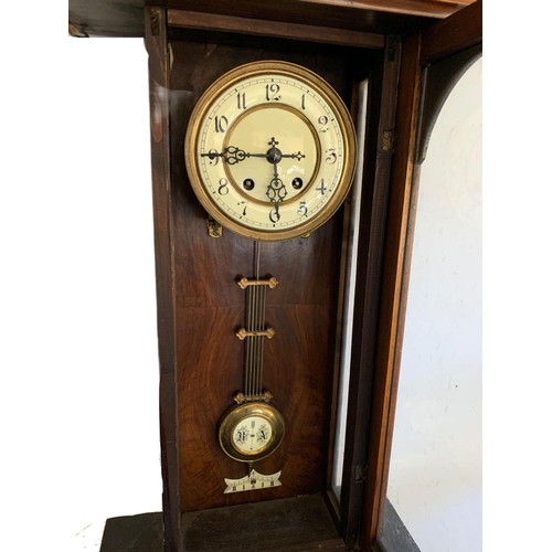 218 - Victorian Vienna wall clock with pendulum. 96cm