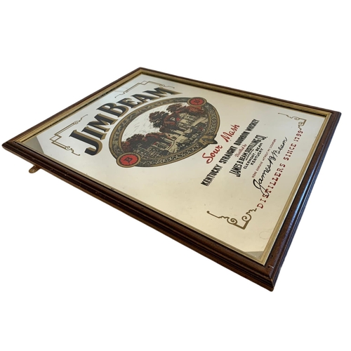 219 - 2 pub mirrors. Jim Beam and Martini. Largest 45.5x55.5cm