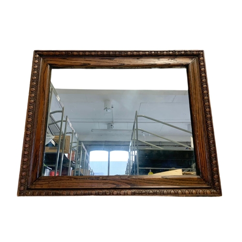 231 - 1930’s vintage oak framed mirror. 57x47cm