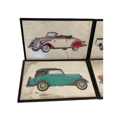 237 - 4 pictures of Ford cars. 51x33.5cm