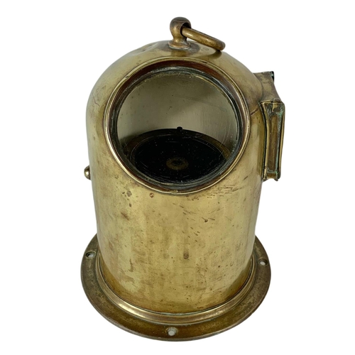 25 - 19th century brass binnacle compass by Sharman D Neill Belfast. 24.5/33.5cm