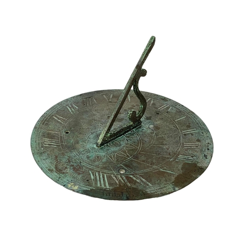 26 - 19th century bronze sundial. 21cm.