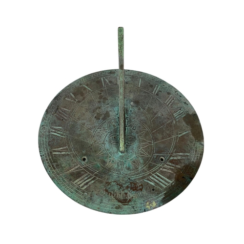 26 - 19th century bronze sundial. 21cm.