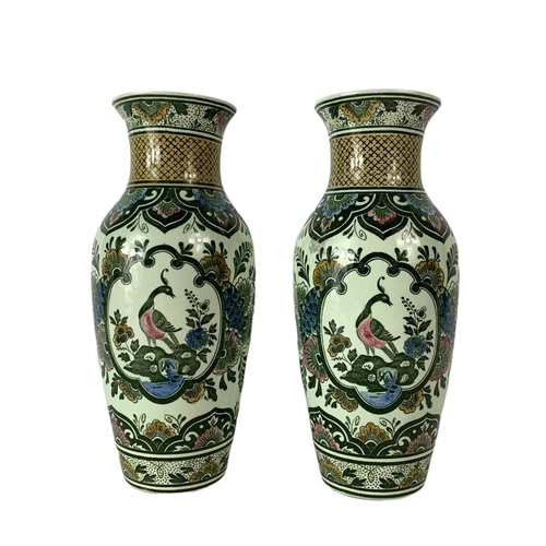 404 - Pair of German pottery vases by Villeroy & Boch. 24cm