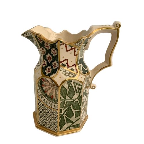 430 - 4 pieces of Masons Appliqué pottery. Jug 19cm, vase 26cm, clock 13.5x13cm, bowl 11.5cm