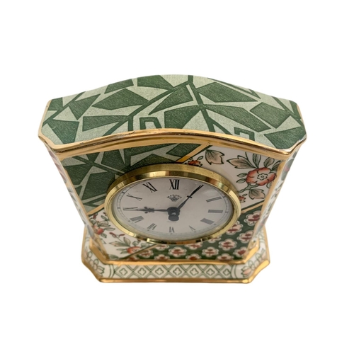 430 - 4 pieces of Masons Appliqué pottery. Jug 19cm, vase 26cm, clock 13.5x13cm, bowl 11.5cm