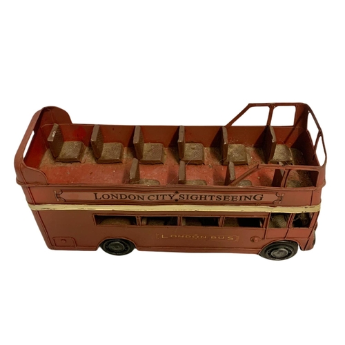 446 - Tin plate model “London City Sightseeing” bus. 32cm