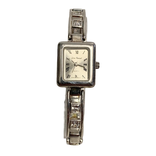 696 - Silver Yves Renaud ladies watch in a case.